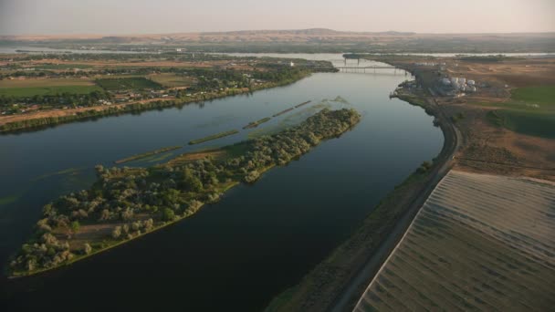Columbia Fluss Und Wasserkraftwerk Washington Usa — Stockvideo