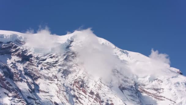 Mount Rainier Washington 2019 Dolaylarında Rainier Dağı Nın Havadan Görünüşü — Stok video