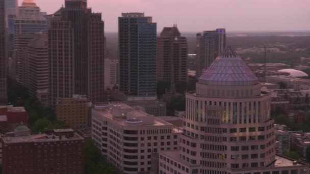 Charlotte North Carolina 2019 Luftaufnahme Von Charlotte Bei Sonnenuntergang Aufnahme — Stockvideo