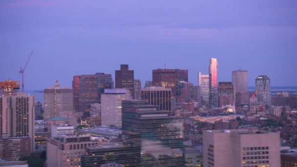 Boston Massachusetts Circa 2019 Vista Aérea Boston Atardecer Disparo Desde — Vídeo de stock