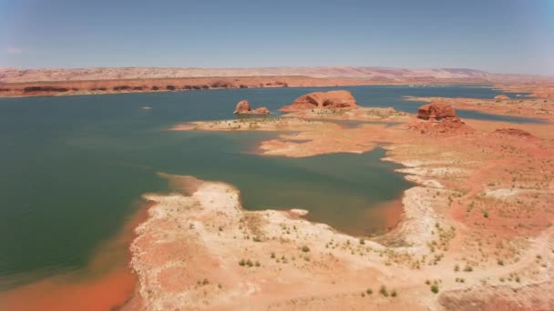 Jezioro Powell Utah Około 2019 Roku Widok Powietrza Jezioro Powell — Wideo stockowe