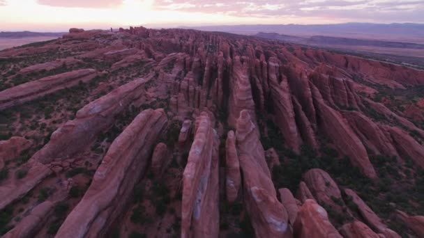 Parque Nacional Dos Arcos Utah Por Volta 2019 Vista Aérea — Vídeo de Stock