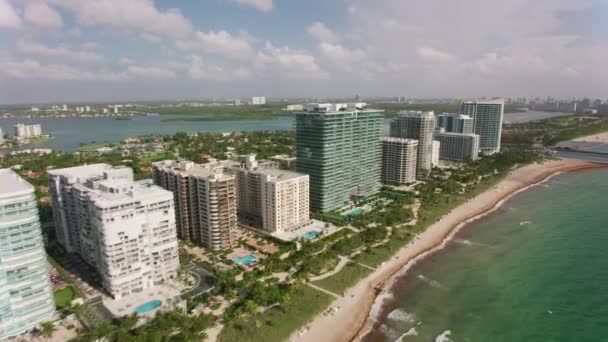 Μαϊάμι Φλόριντα Γύρω Στο 2019 Αεροφωτογραφία Της Παραλίας Του Μαϊάμι — Αρχείο Βίντεο