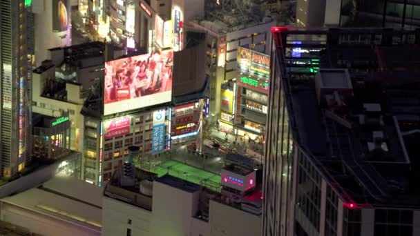 2018 도쿄의 시부야 사진을 가까이 것이다 카메라를 헬리콥터에서 — 비디오