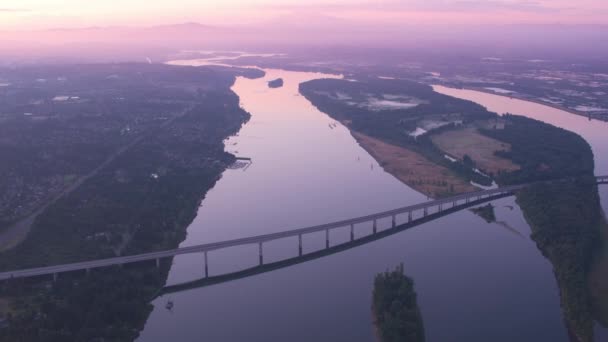 Oregon Por Volta 2019 Vista Aérea Ponte Sobre Rio Columbia — Vídeo de Stock