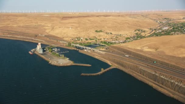 Oregon Usa Beelden Van Columbia River Gorge Hoge Hoek Uitzicht — Stockvideo