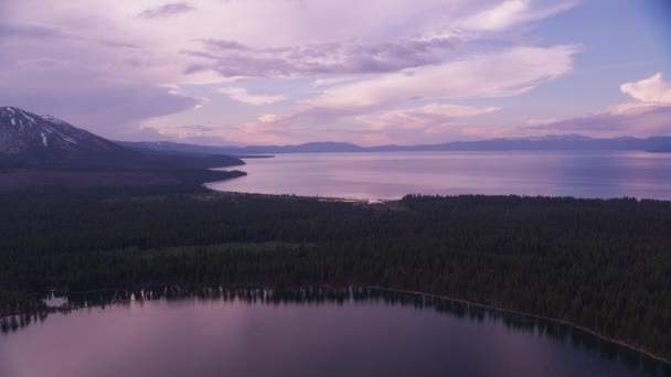 Západ Slunce Nad Jezerem Tahoe Usa — Stock video