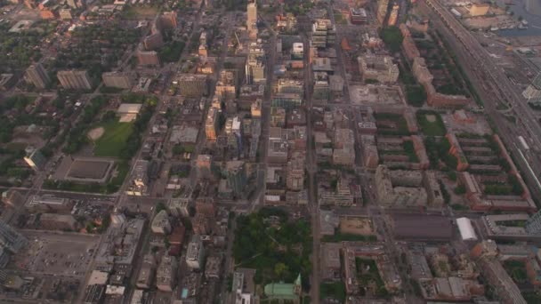 Toronto Canada Circa 2019 Aerial View Toronto Sunset Shot Helicopter — Stock Video