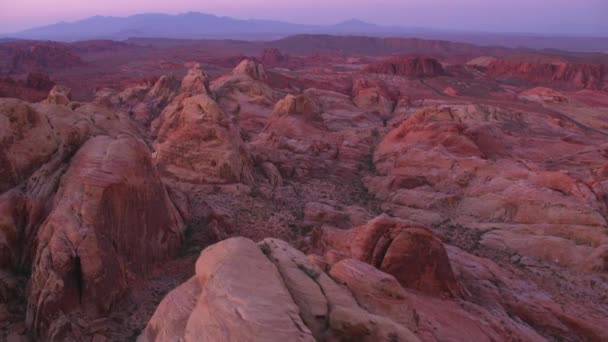 Valley Fire Nevada Valley Fire State Park Tramonto Ripresa Aerea — Video Stock