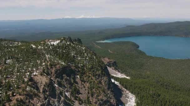 Cascade Mountains Oregon Luchtbeelden Van Besneeuwde Hooglanden — Stockvideo