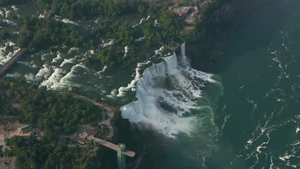 Watervallen Van Niagara Luchtbeelden — Stockvideo