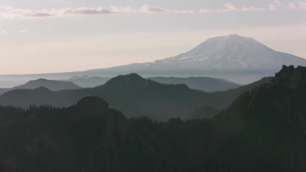 Mount Adams Washington 2019 Ben Légi Felvétel Adams Hegyről Helikopteres — Stock videók