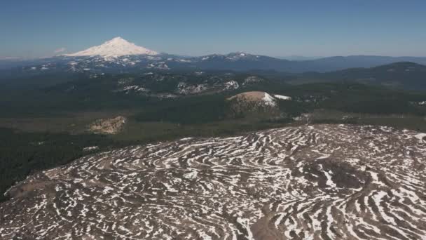 Góry Kaskadowe Oregon Zdjęcia Lotnicze Śnieżnego Krajobrazu Górskiego — Wideo stockowe
