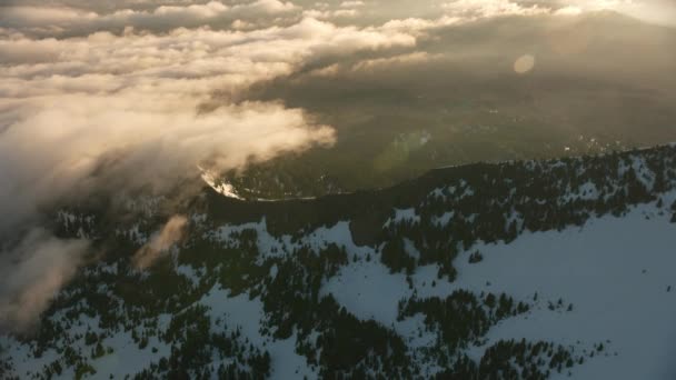 Kaskádové Hory Oregon Cca 2019 Letecký Pohled Sestry Snímek Vrtulníku — Stock video