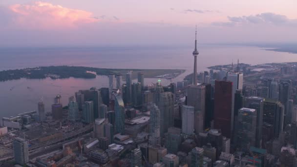 Toronto Kanada Circa 2019 Letecký Pohled Toronto Při Západu Slunce — Stock video