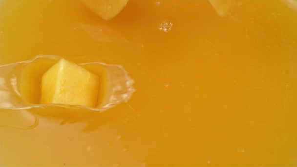 Mango Plakjes Vers Sap Gemaakt Van Mango Materiaal — Stockvideo