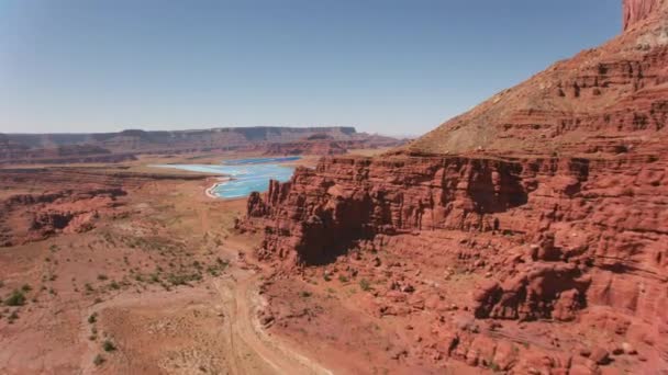 Utah 2019 Flygfoto Över Potash Avdunstningsdammar Skjuten Från Helikopter Med — Stockvideo