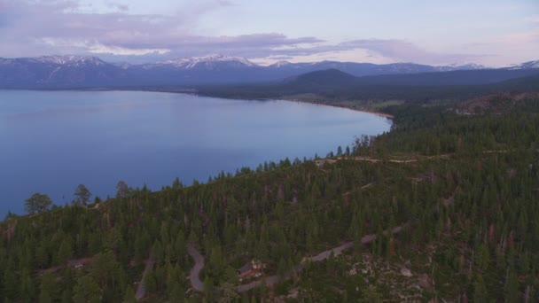 Západ Slunce Nad Jezerem Tahoe Usa — Stock video