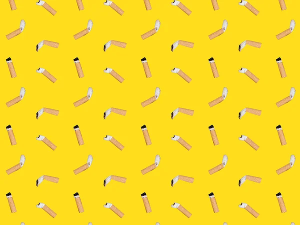 Pattern Cigarettes Yellow Background — Stockfoto