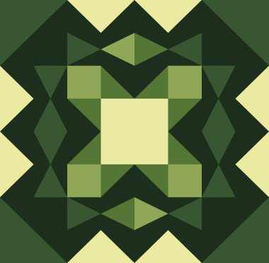 Soyut Geometrik Döşeme Biçimi Retro Deseni Üç Renkli Minimum Moda Modeli Zeytin Tasarımı