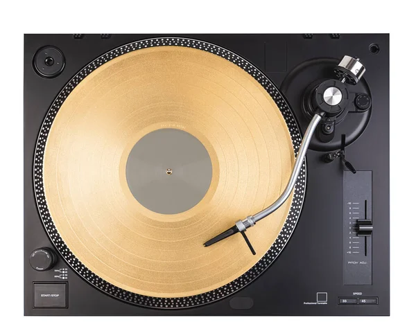 Müzik çalan bir pikapta iğne.