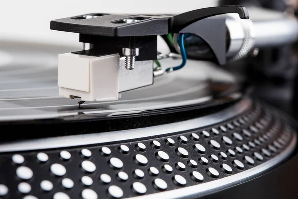 Turntable Playing Vinyl Records Analog Devices — стоковое фото