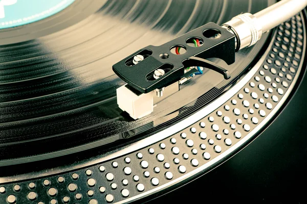 Turntable Playing Vinyl Records Analog Devices —  Fotos de Stock