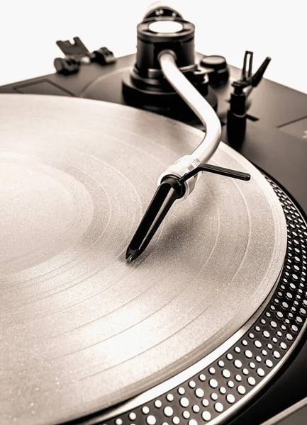 Turntable Playing Vinyl Records Analog Devices — Stock Photo, Image