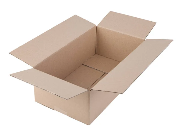Corrugated Cardboard Box Object Isolated White Background — Stockfoto