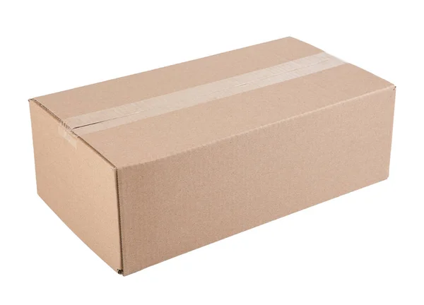 Corrugated Cardboard Box Object Isolated White Background — Stock Photo, Image