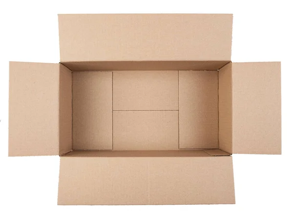 Corrugated Cardboard Box Object Isolated White Background — Stok fotoğraf