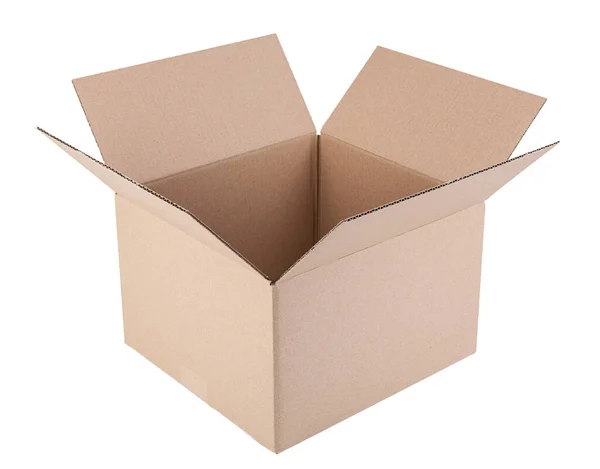 Corrugated Cardboard Box Object Isolated White Background — Foto de Stock