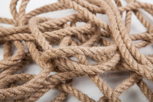 Natural Fiber Rope White Background — Fotografia de Stock