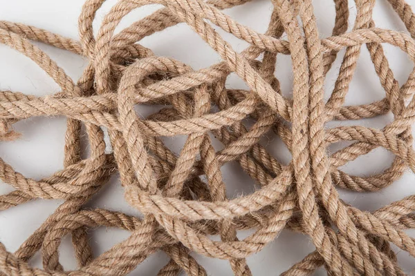 Natural Fiber Rope White Background — Stock fotografie