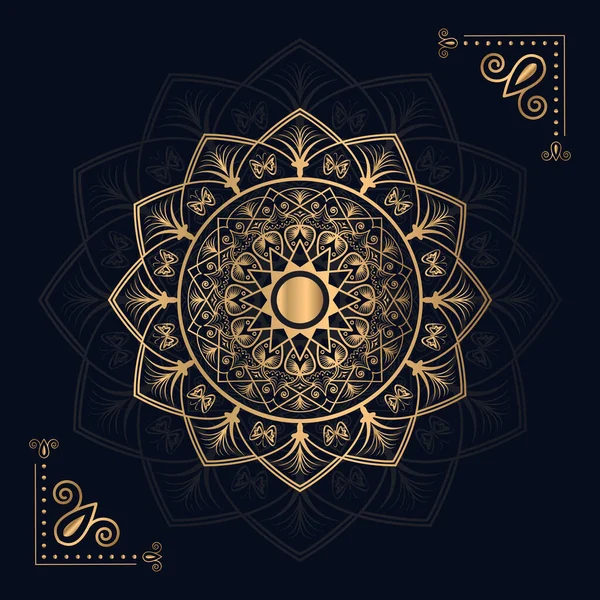 曼德勒斯圆形饰物图案向量Henna Tatoo Mandala 阴阳装饰符号 Mehndi风格 曼达拉几何圆环元素 黑色装饰花边图案及黑色背景花环设计背景 — 图库照片
