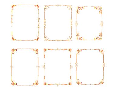 Sınır Çerçeveleri Kaligrafik çerçeveler. Sınırlar köşeleri, sertifika klasik vektör tasarımları koleksiyonu için çerçeve süsler. Filigran sınır kartı, çiçekli dikdörtgen ...