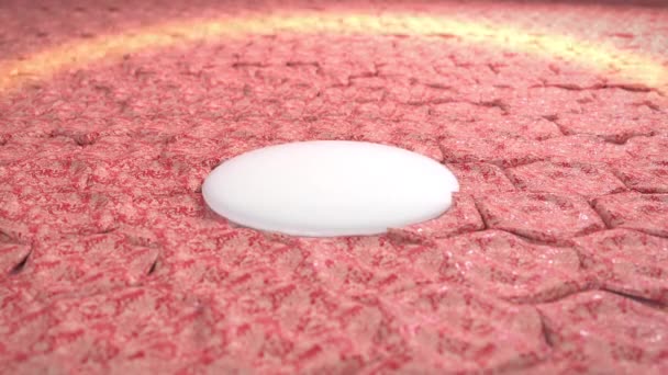 Animation of sunburn skin and drop of cream with healing and protective effect — Stock Video