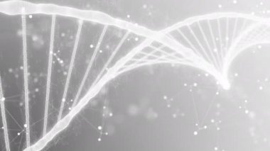 Beyaz arka plandaki biyokimya laboratuvarında DNA iplikçiklerinin genetik araştırması