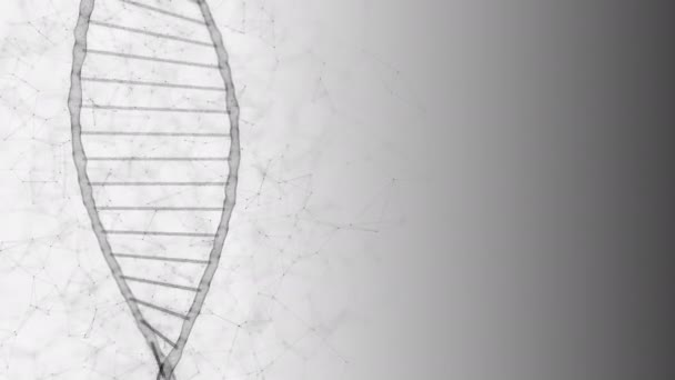 Pruebas del genoma de la hélice del ADN en laboratorio científico y programación de código humano — Vídeo de stock