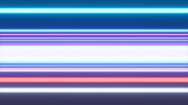 Yatay neon çizgiler döngüsünde hızla uçan dikey görüntüler