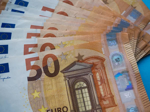 Фон п'ятдесяти євро банкноти — стокове фото