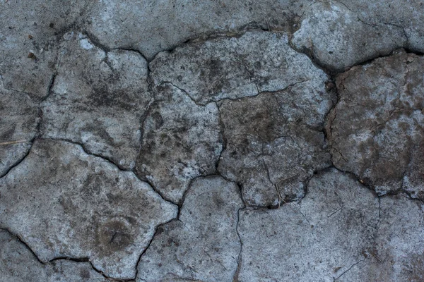 Textura Tierra Seca Fondo Gris Oscuro Con Grietas Huecos Sequía — Foto de Stock