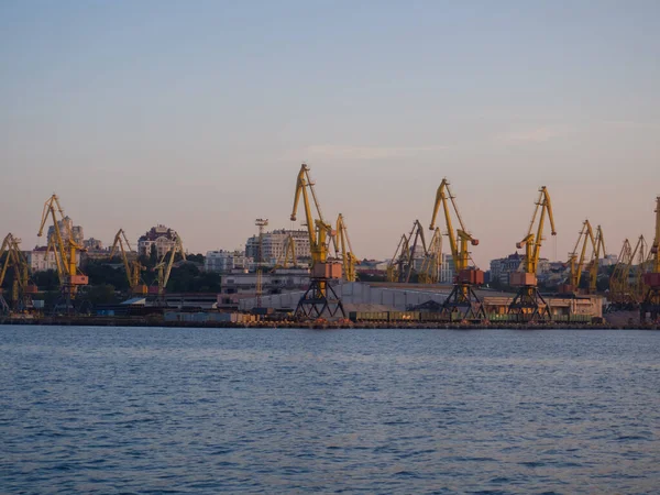 Port of Odessa with cranes, containers, ship Stock Picture