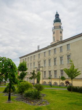 Town Hall of Drohobych on Market square. Drohobych is a city of regional significance in Lviv Oblast, Ukraine.