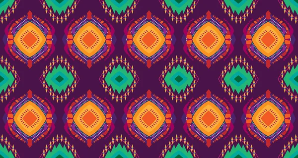 Ikat Geométrico Textura Vectorial Étnica Patrón Rayas Sin Costuras Estilo — Vector de stock