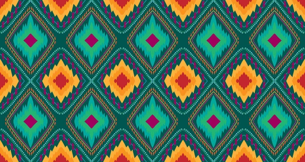 Ikat Geométrico Textura Vectorial Étnica Patrón Rayas Sin Costuras Estilo — Vector de stock