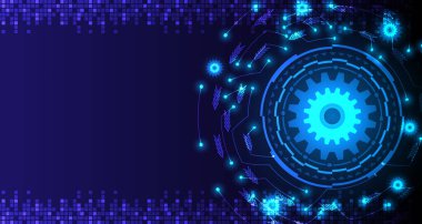 Geometrik renkli dişli dişli dişli çarkları olan gelecekteki soyut tekno çarklar. Vites metni için boşluk. EP3.Yüksek teknolojili iletişim yenilik arka plan vektörü