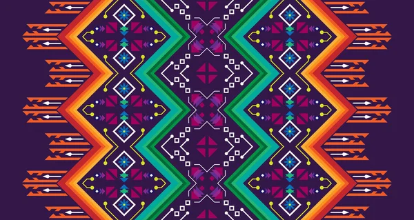 Ethnic Vertical Seamless Shapes Pattern Geometric Abstract Ep19 Design Background — Stockový vektor