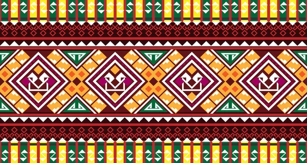 Estilo Asiático Diseño Tribal Indígena Patrón Étnico Cuadrado Geométrico Design — Vector de stock