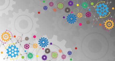 Ağ modeli, yol, arka plandaki gelecek dişli tekerlek deseni teknolojisi EP.3.yüksek teknoloji iletişim konsepti yenilik arka plan vektörü